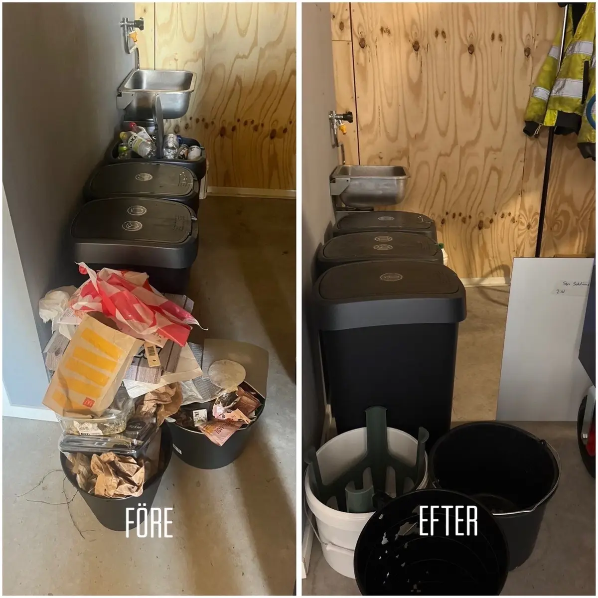 Före och efter — Soprummet