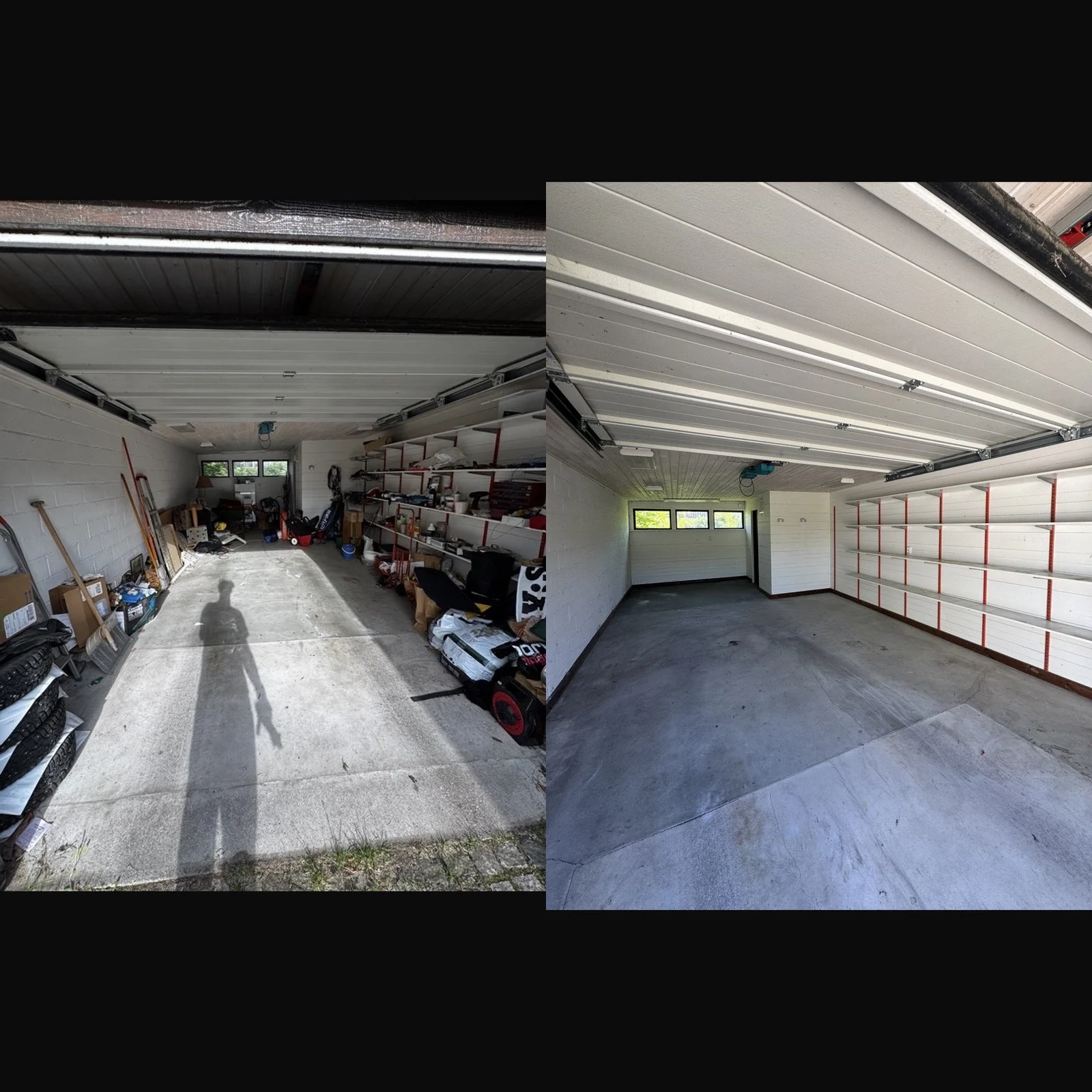 Före och efter — Garagerensningen